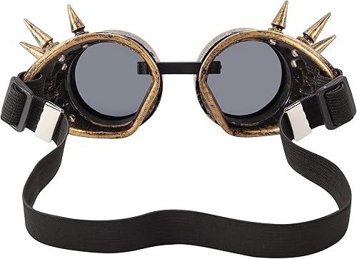 Miniatura 5 de Lelinta Gafas steampunk con lentes de colores y lupa ocular para fiestas rave, gafas de Halloween, festivales, rave