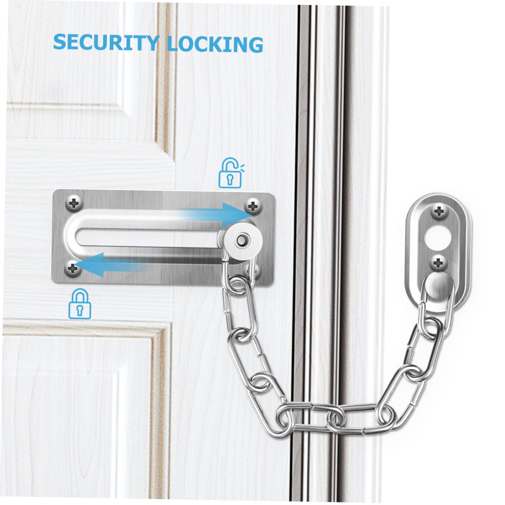 NUOBESTY 4pezzi Catena Sicurezza Per Porta in Acciaio Inossidabile Abbinate Chiusura Per Porte Interne Ingresso Serratura Resistente Per Case e Uffici