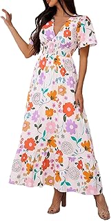 Vestidos de mujer modernos vestido informal de vacaciones con cuello en V cintura alta perfecto para ocasiones especiales casuales