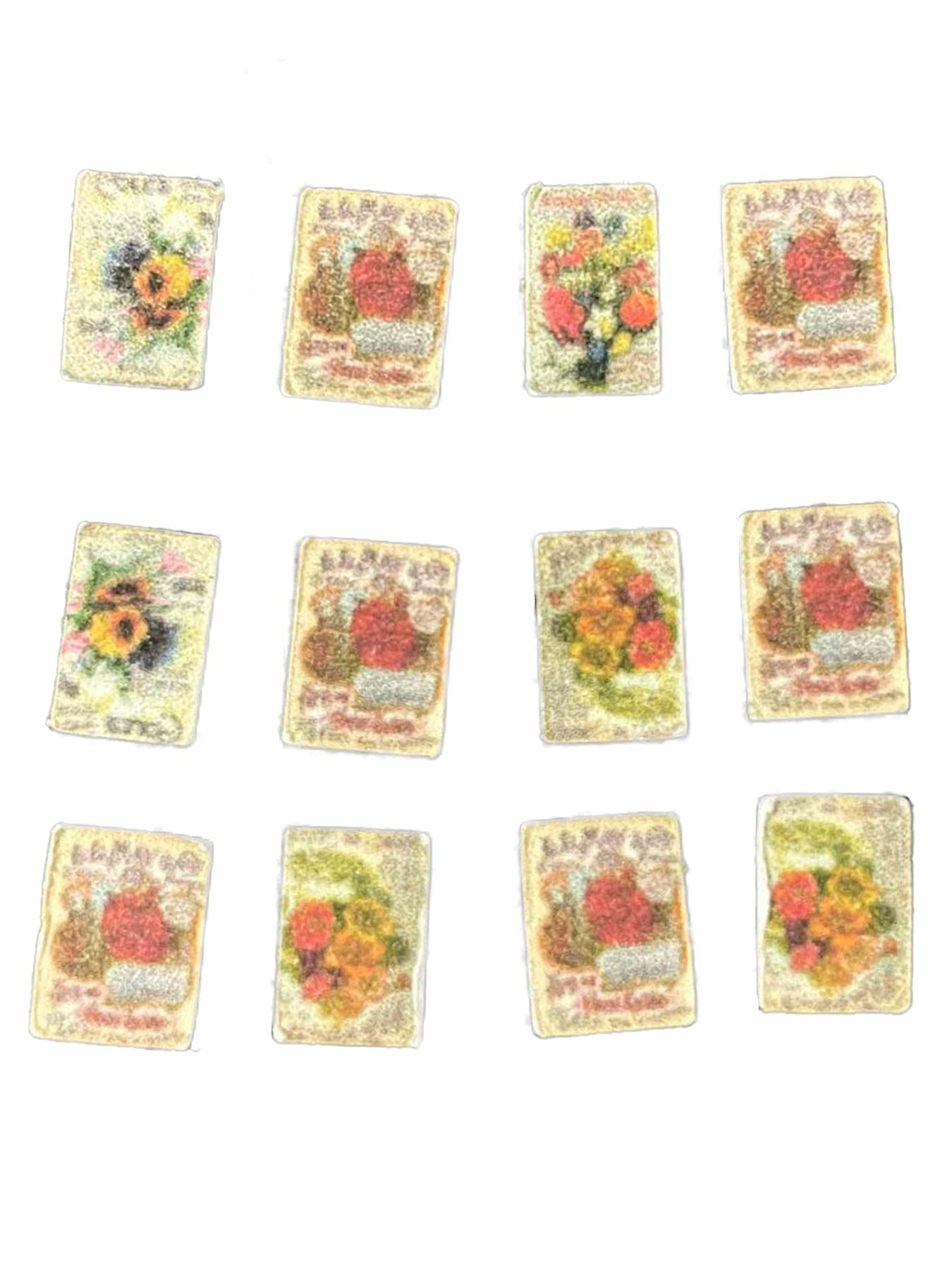 Dolls House Flower Seed Packets Miniature Garden Shop Greenhouse Accessory 1:12
