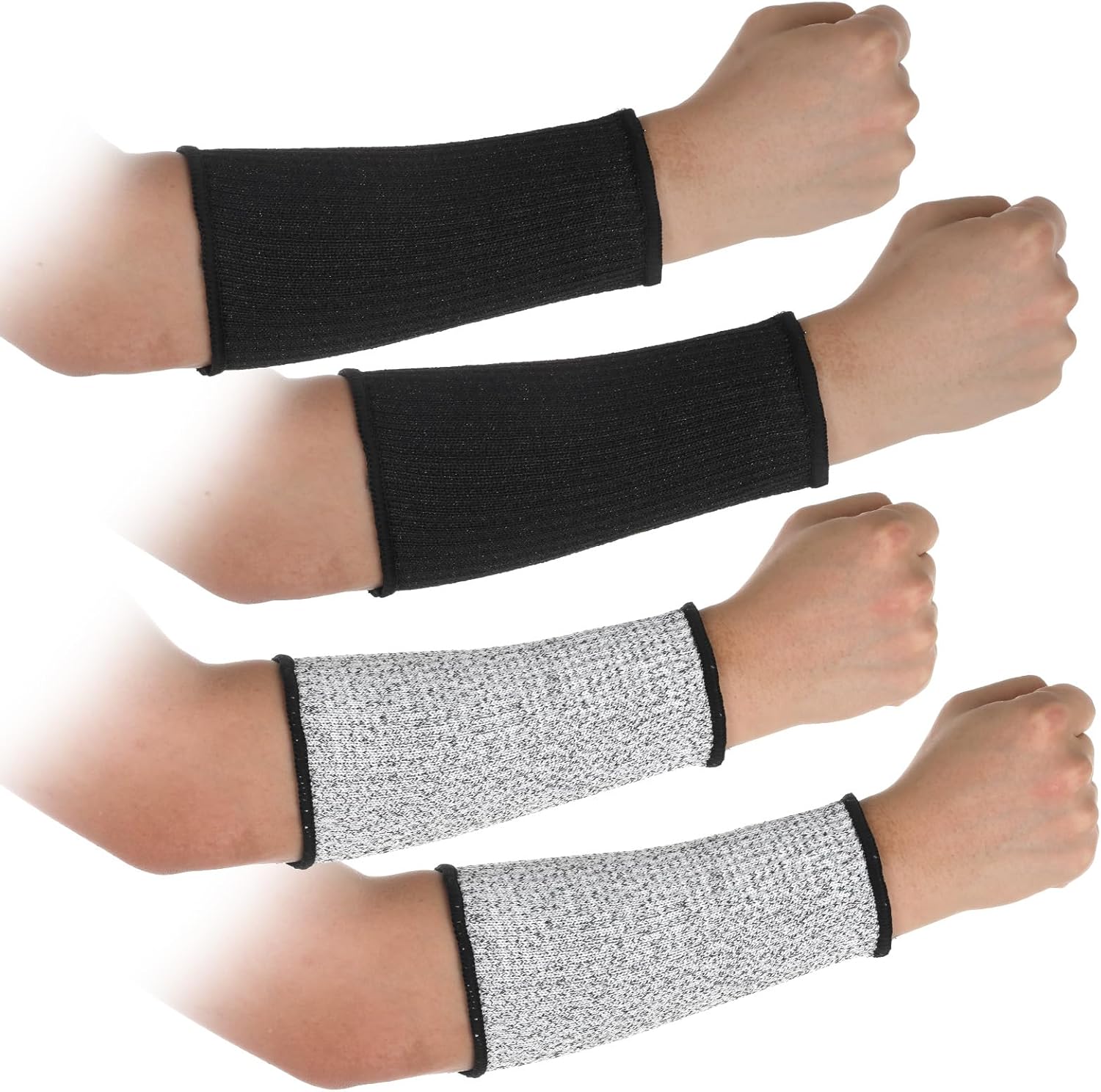 2 Pair Cut Resistant Sleeve Protective Arm Sleeves Dog Bite Safety Arm Sleeves Cut Resistant Forearm Sleeve Level5 Arms Burn Protective for Thin Skin Bruising Men Women