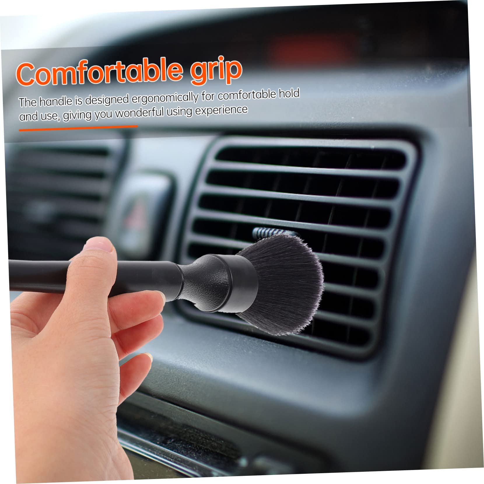 Mikinona Cepillo de Limpieza de Ranuras para Coche 3 Piezas PP Negro | Fiesta Verano, Interior Brocha Limpieza Coche, Cepillo Limpiador de Ventilación