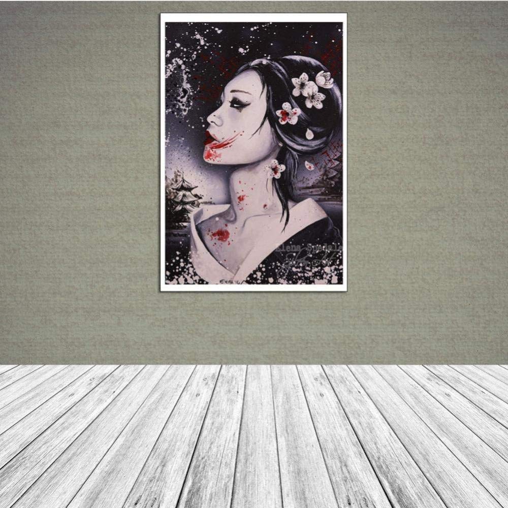 Wall art Canvas Painting Decorative Paintings Alternative Geisha Canvas Oil Painting Girl Ghost Wall Art Poster for Living Room Home Decoration Paintings (Size : 50x70cm(20x28inch))