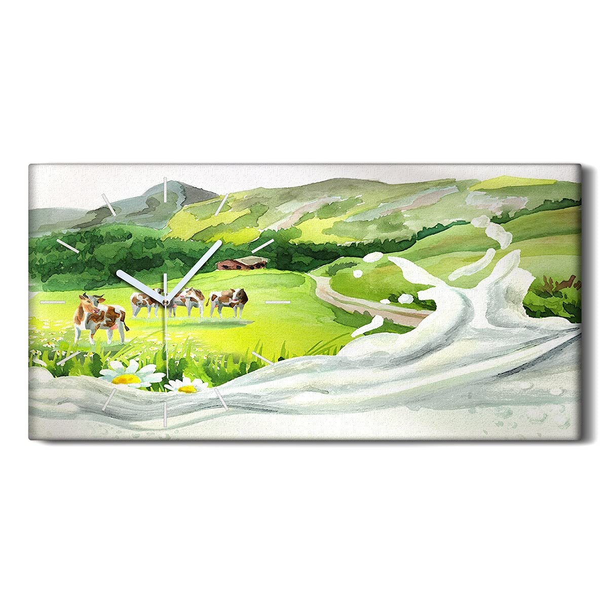 Horloge sur Toile Cadeau Crémaillère Idée Déco Tableau Cuisine 60x30