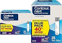 Contour Next Blood Glucose Test Strips for Diabetes   70 + 35 Count 2 Pack, Total 105 - Accurate, No Coding, Second-Chance Sampling, Compatible with All Contour Next Meters for Easy Blood Sugar Test