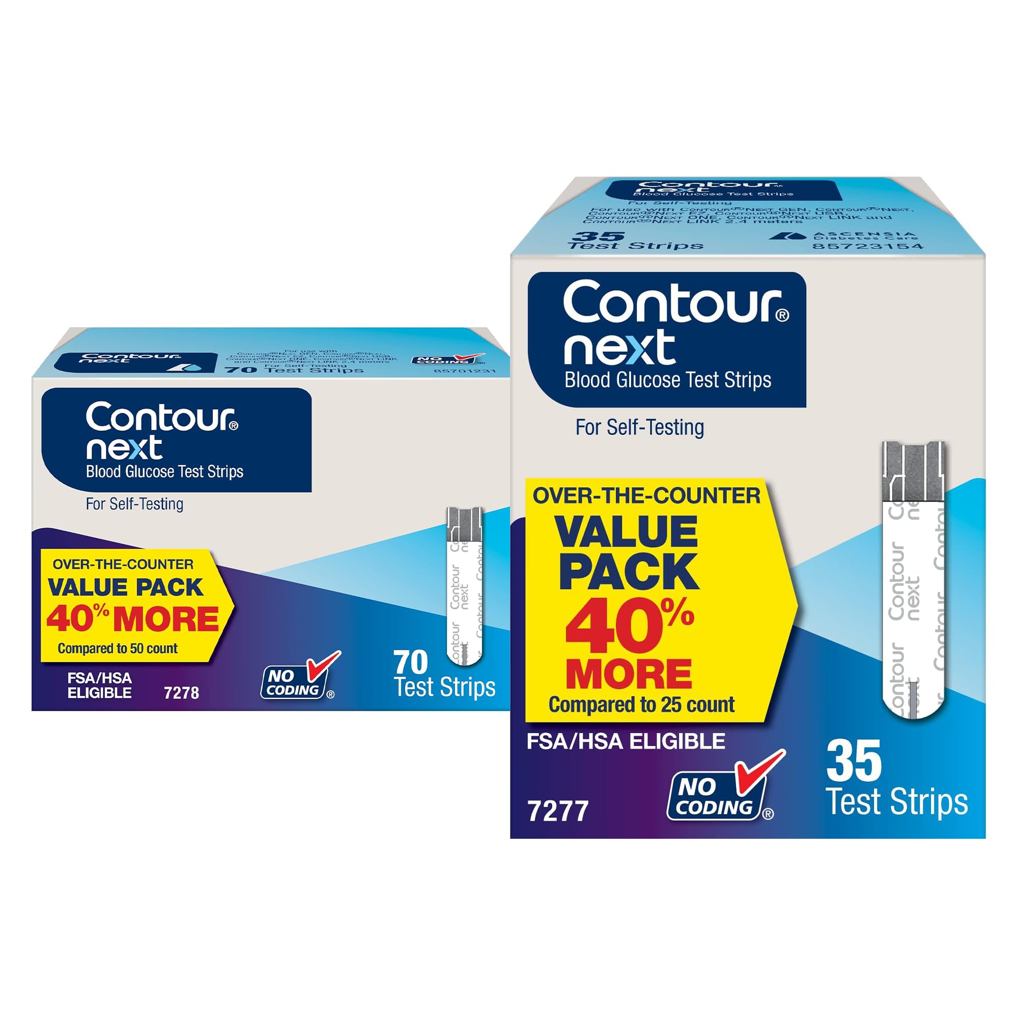 Contour Next Blood Glucose Test Strips for Diabetes – 70 + 35 Count (2 Pack, Total 105) - Accurate, No Coding, Second-Chance Sampling, Compatible with All Contour Next Meters for Easy Blood Sugar Test