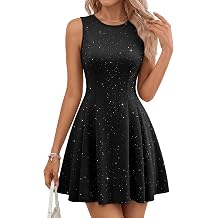 Bridesmay Womens Sparkly Short Cocktail Dresses Elegant Sleeveless Crew Neck Summer Wedding Guest Dress