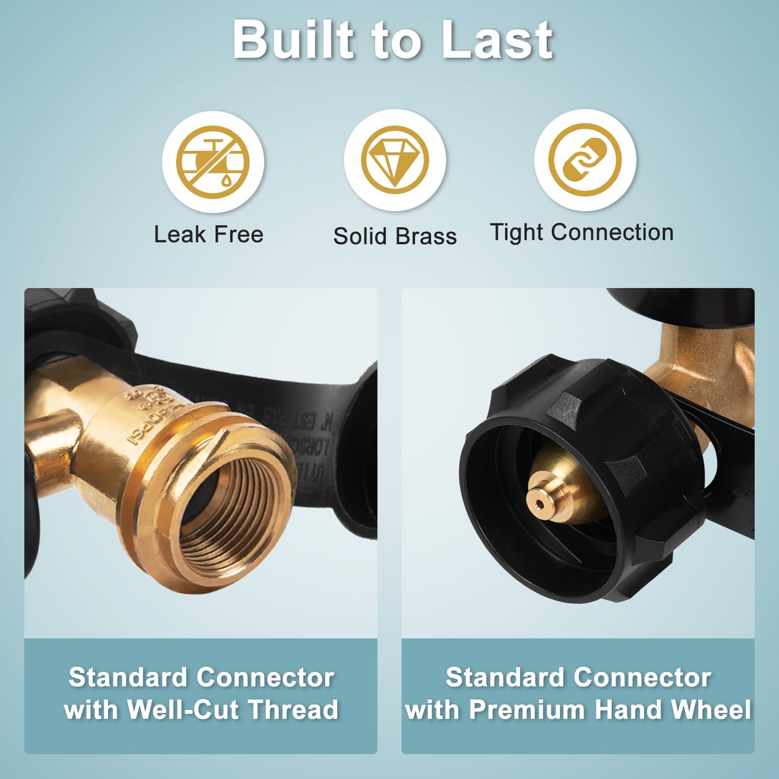 SHINESTAR Upgraded Propane Tank Gauge for 5-40 lb Propane Tank with QCC1 Connection, Propane Tank Gauge Level Indicator for RV, BBQ Gas Grill, Heater, Turkey Fryer - 5