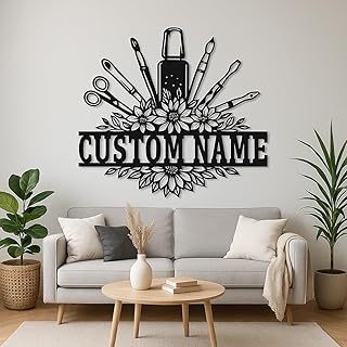 Personalized Nail Tech Metal Wall Art with LED Light – Custom Name Beauty Studio Sign, Nail Artist Wall Decor, Unique Salon Display, Creative Home Accent A2