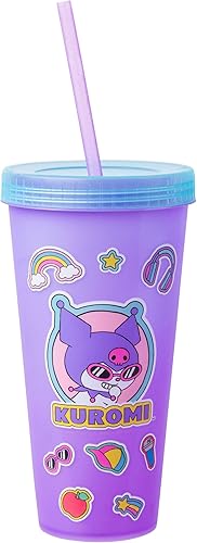 Miniatura 4 de Silver Buffalo Sanrio - Juego de 4 vasos de plástico que cambian de color con Kuromi, Keroppi, My Melody y Hello Kitty, 24 onzas