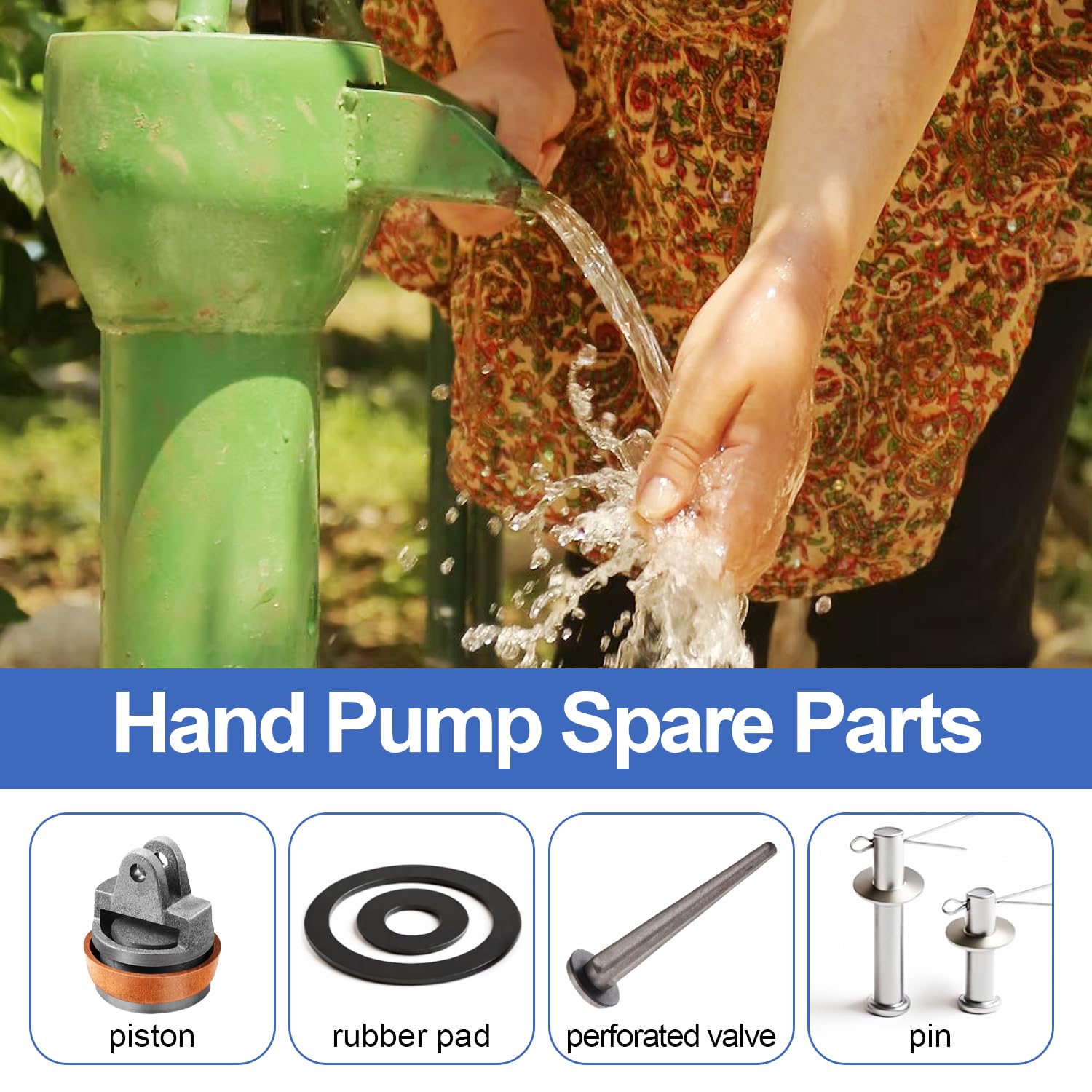 Kolben für Schwengelpumpe Komplettset Schwengelpumpe Ersatzteile Typ 75 mit Lederdichtung, perforiertem Ventil, Handpumpendichtung für Pumpendichtungen, Handschwengelpumpe, Gartenpumpen Sanierung