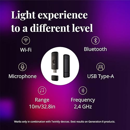 Miniatura 6 de Twinkly Música, sensor de sonido para luces LED, Bluetooth y sensor Wi-Fi para sincronizar con música y luces inteligentes a través de la