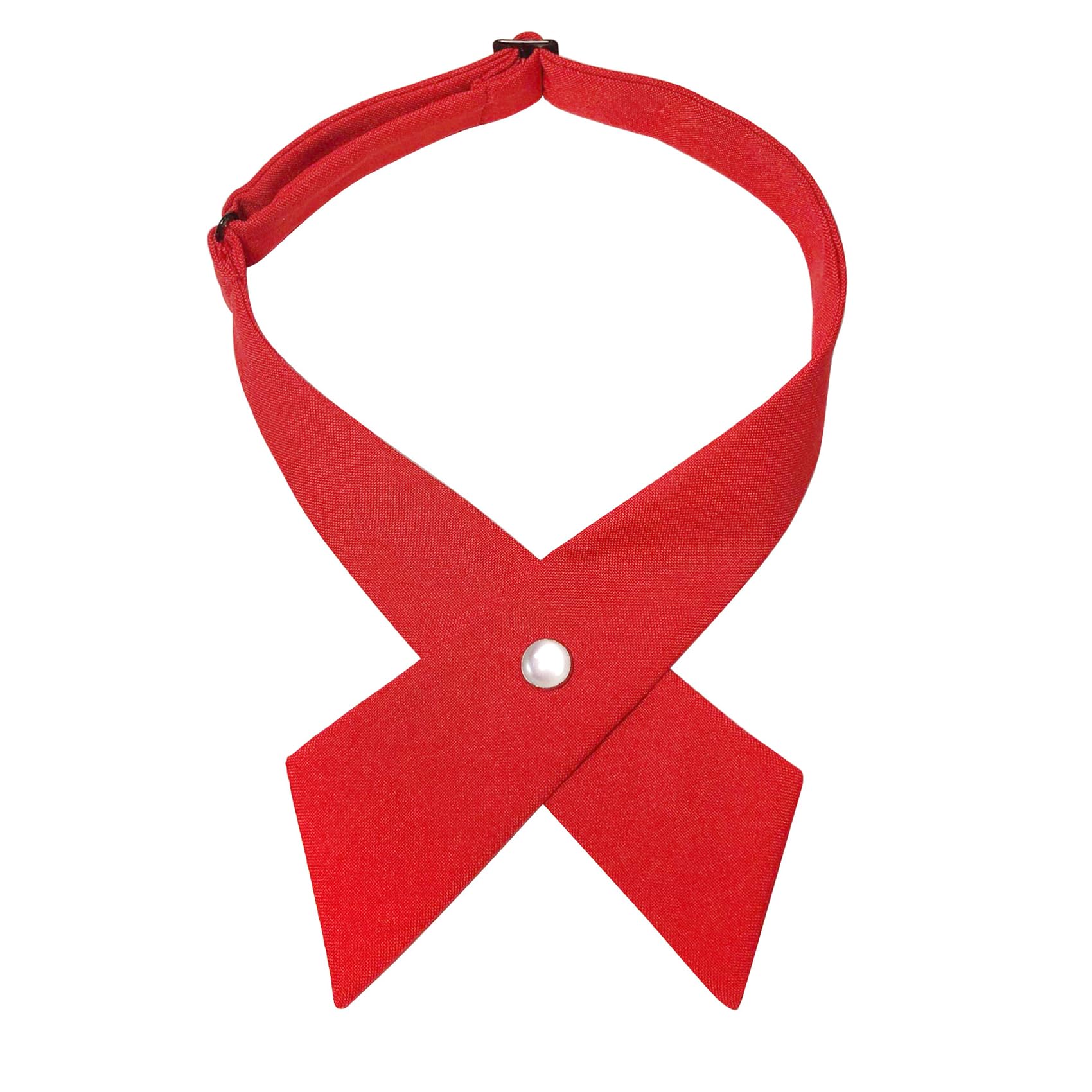 DAMAJI Adjustable Criss-Cross Bow Tie School Uniform Pre Tied Bows for Women Girls (Red)