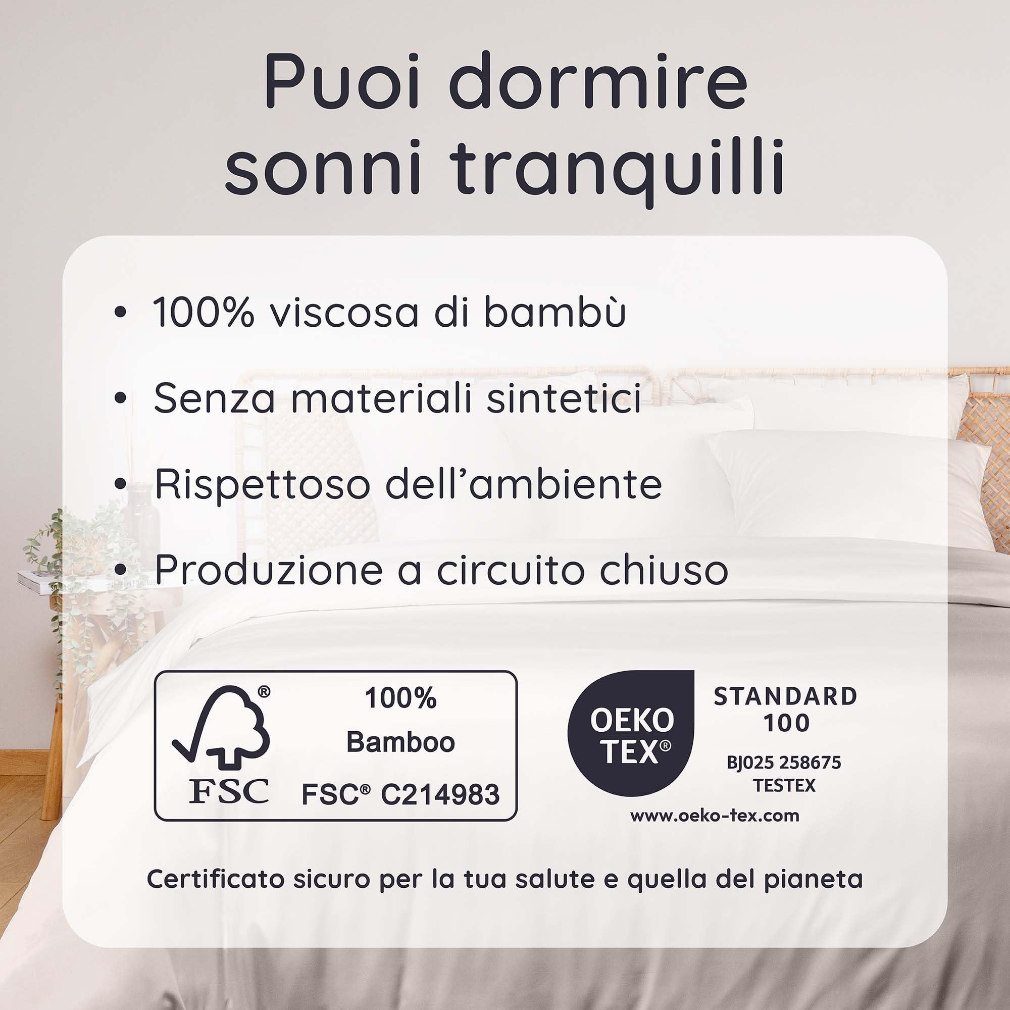 Bambaw Copripiumino matrimoniale 220x240 bambu, Lenzuolo rinfrescante matrimoniale, Lenzuola matrimoniali in bambu anallergiche, Biancheria da letto elegante, Copripiumino 220x240 cm (Sabbia)