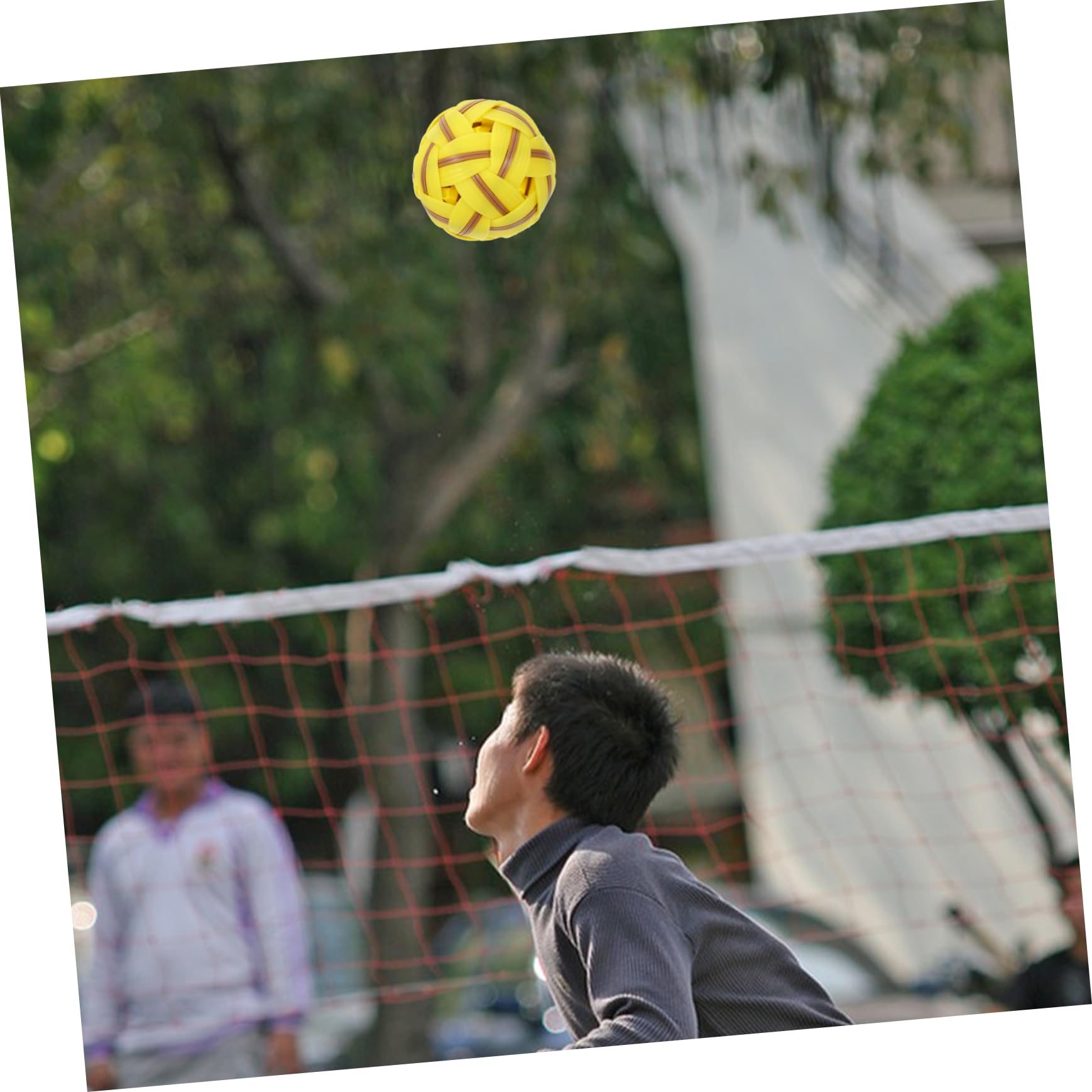 VICASKY Juguete de Fútbol de Plástico Resistente para Exteriores Bolsa de Red, Balón Tejido Amarillo Adecuado para Niños y Almacenamiento Fácil