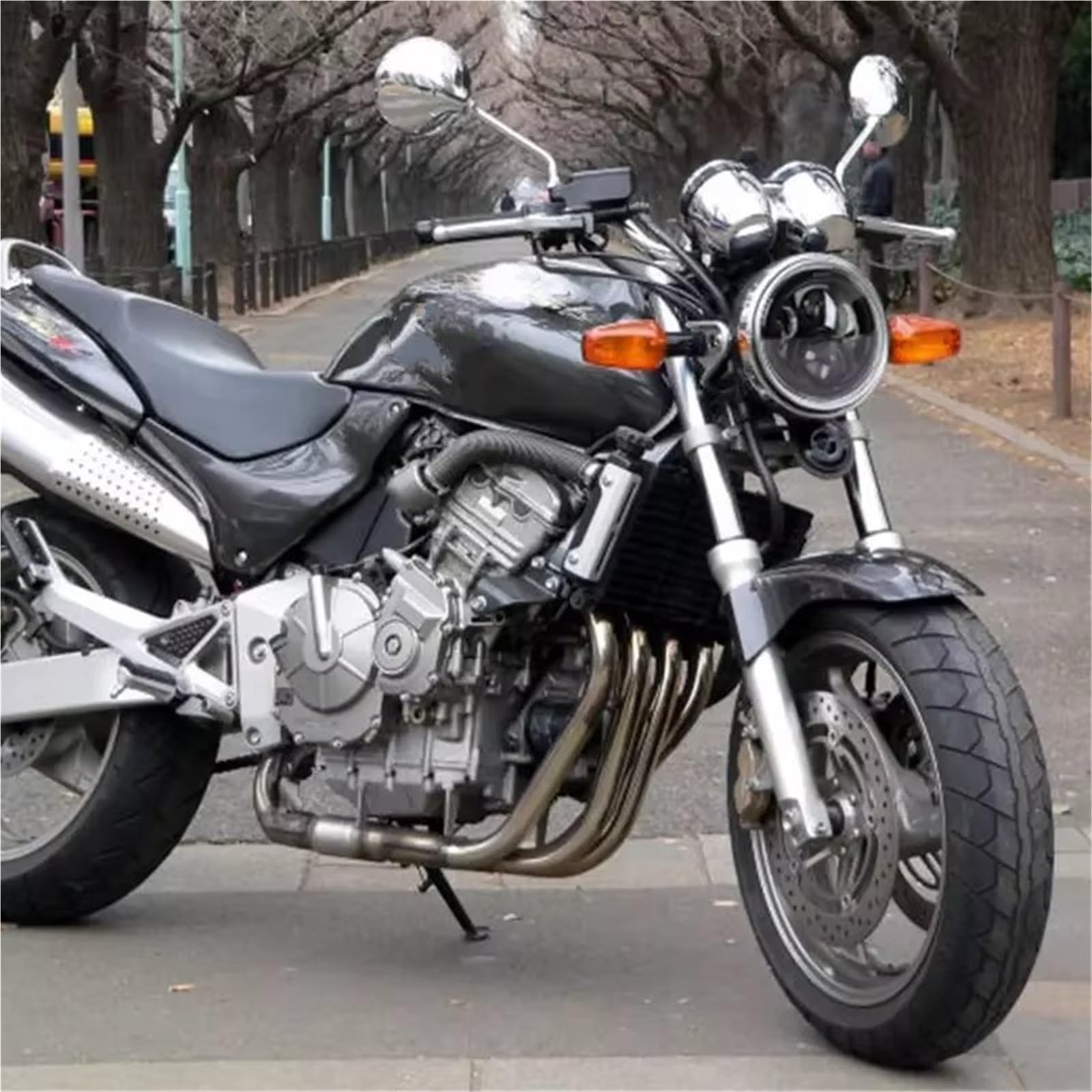 Fari Per Moto Per Ultra Per Classic Per Electra | Per Fat Boy For Road For King Motorbik Faro Da 7 Pollici Per Moto LED(Black with halo)
