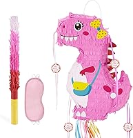 Vista 15 de Piñata plegable de unicornio, suministros para fiesta de cumpleaños, piñata extensible con bate y flecos, decoración de fiesta temática, piñatas