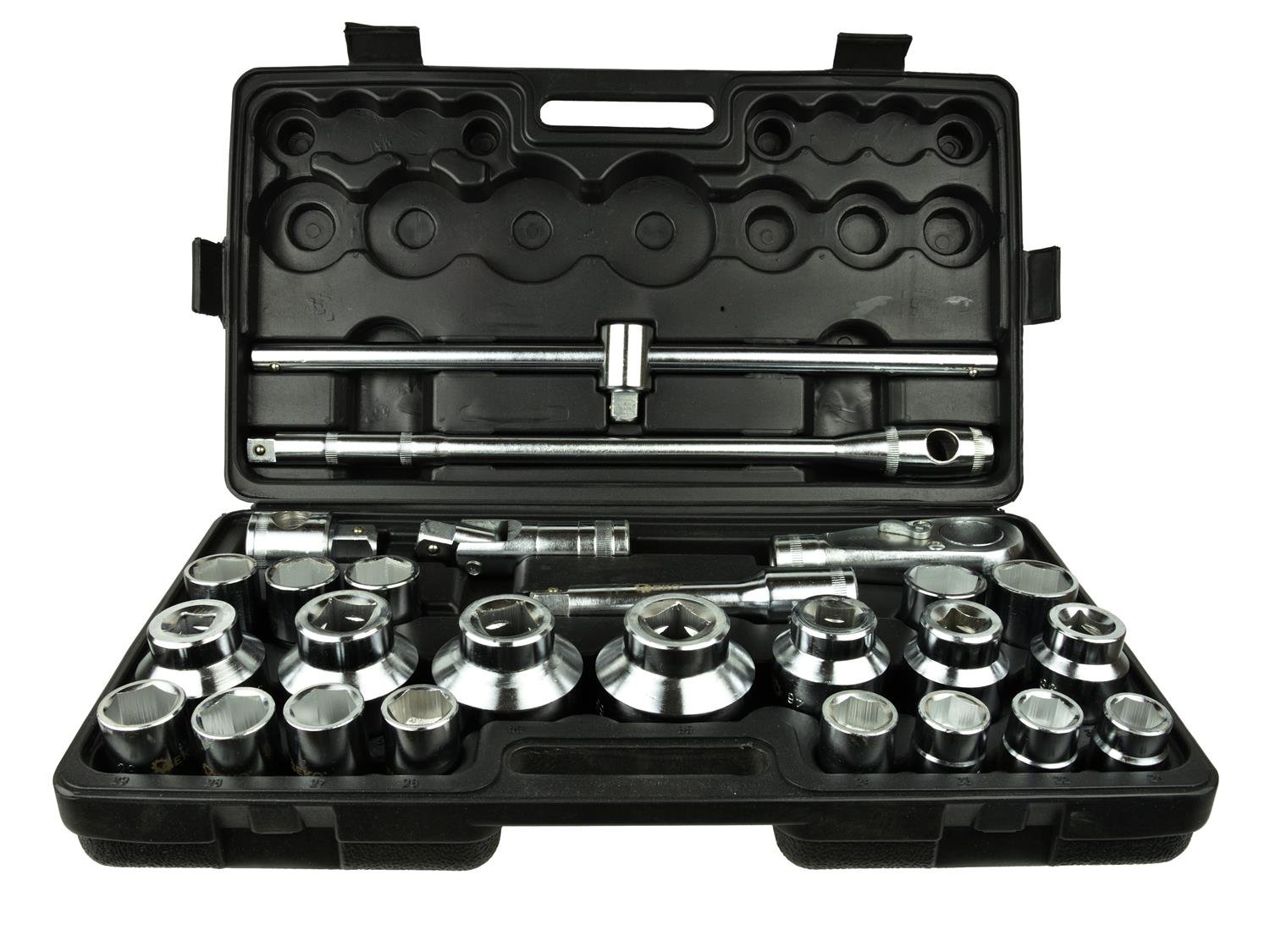 Geko G10115 - Set di chiavi a bussola a 6 punte, attacco 1/2", 21-65 mm, multicolore