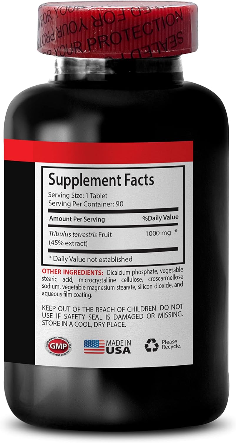 Tribulus Terrestris for Men - Tribulus Terrestris Formula - Tribulus Terrestris Extract - 1 Bottles 90 Tablets - Tribulus Tablets - Tribulus Extract - Tribulus Terrestris Herbal Supplement : Health & Household