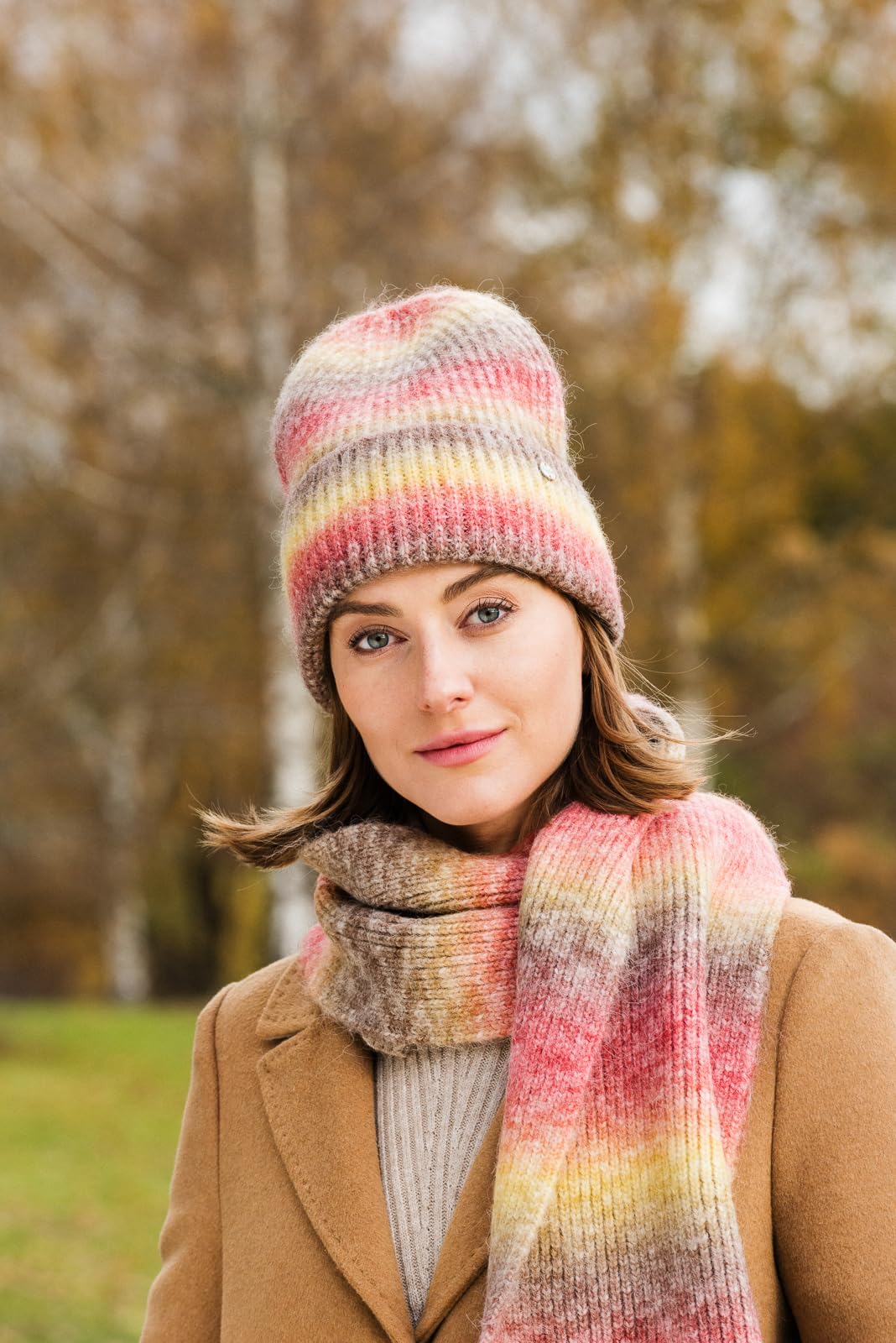 Eisglut Strickschal 180x26cm Rainbowl Scarf designed in Germany (1er Pack)