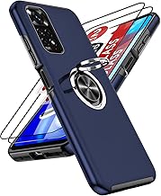 LeYi Case for Xiaomi Redmi Note 11 (2022) / Redmi Note 11S 4G 6.43" with [2-Pack] Tempered Glass, Armor Case with 360 Degree Metallic Ring Hard PC Silicone Bumper Anti-Shock Case, Blue
