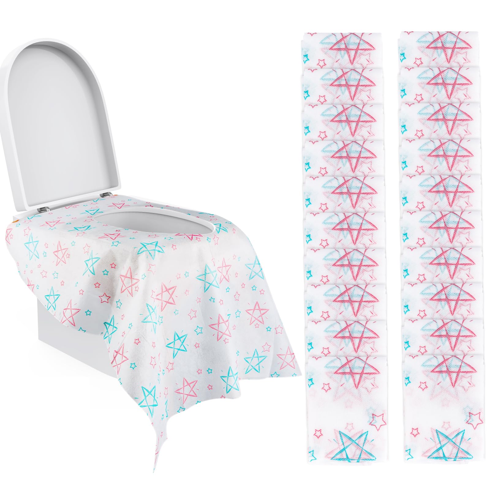 Copriwater Usa e Getta Bambini Adulti WC Monouso Portatile 65x60cm 20 Pezzi
