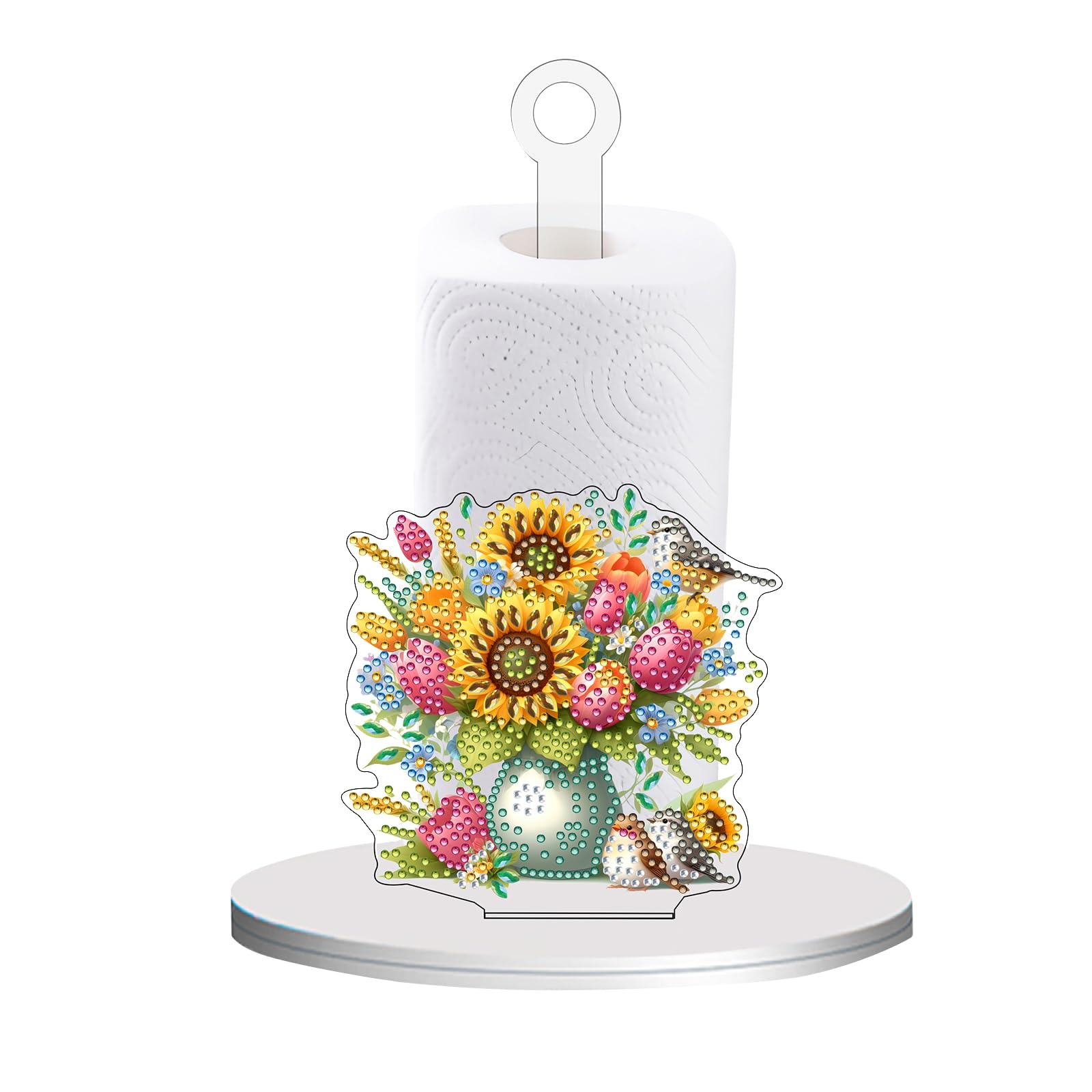 POETRYDRAW Sunflower Resin Diamond Art Tissue Holder 10.24x5.12 Inch