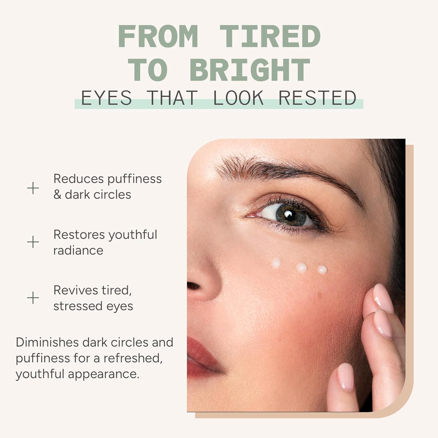 Anti-Fatigue Eye Cream - Professional Strength Peptide Eye Cream for Dark Circles, Puffiness & Fine Lines - Restorative Under Eye Cream with Collagen Support, 0.5 oz - Image 2