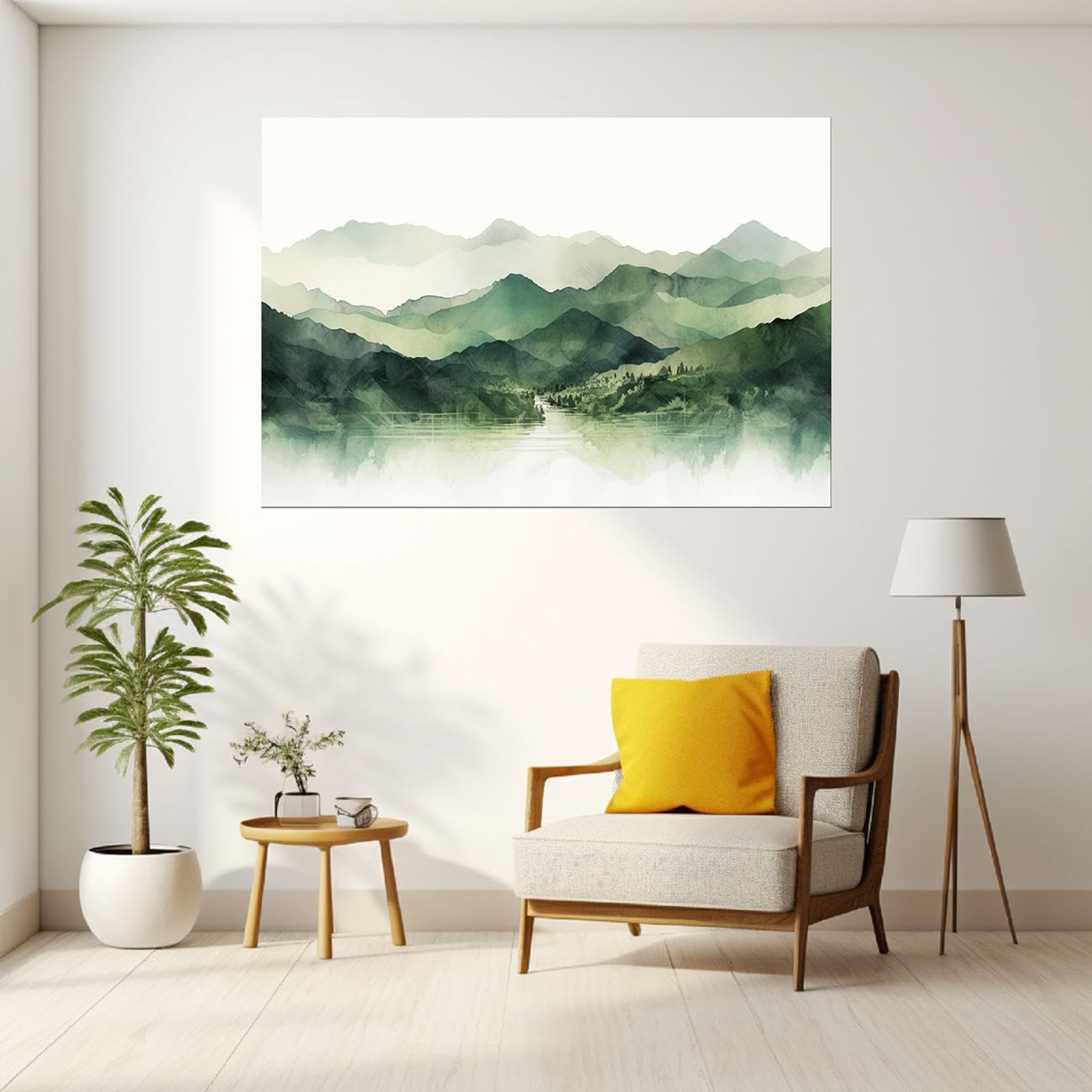 Tableau Toile Montagne Enneigée - Décoration Murale Moderne - Haute Définition - Sans Cadre - Plusieurs Tailles