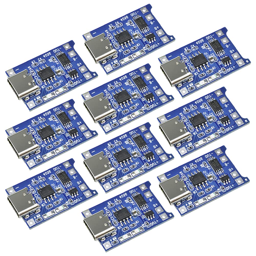 Ren He 10個セット TP4056 充電モジュール USB 5V 1A 18650 リチウムバッテリー チャージボード 保護IC搭載 充電ボード デュアル保護機能付き 充電器モジュール