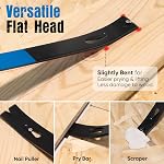 SHALL 4-Piece Ensemble de barres à pry plats -15" 10" 7.5" 5.5"- Lourds & Mini Barre à barre plate en acier à haute teneur en carbone, barre de griffe utilitaire, barre Wonder Bar & Travail du bois
