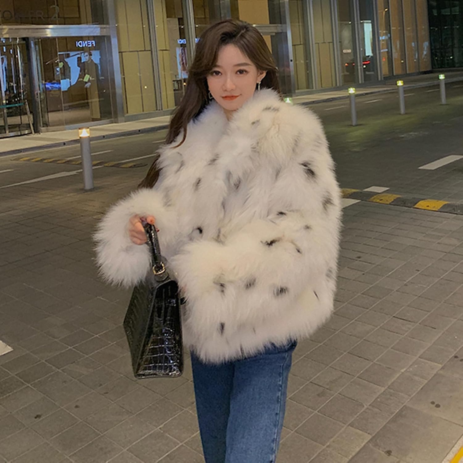 Amazon | [Taopagii] 大きいサイズ ファーコート レディース 長袖  