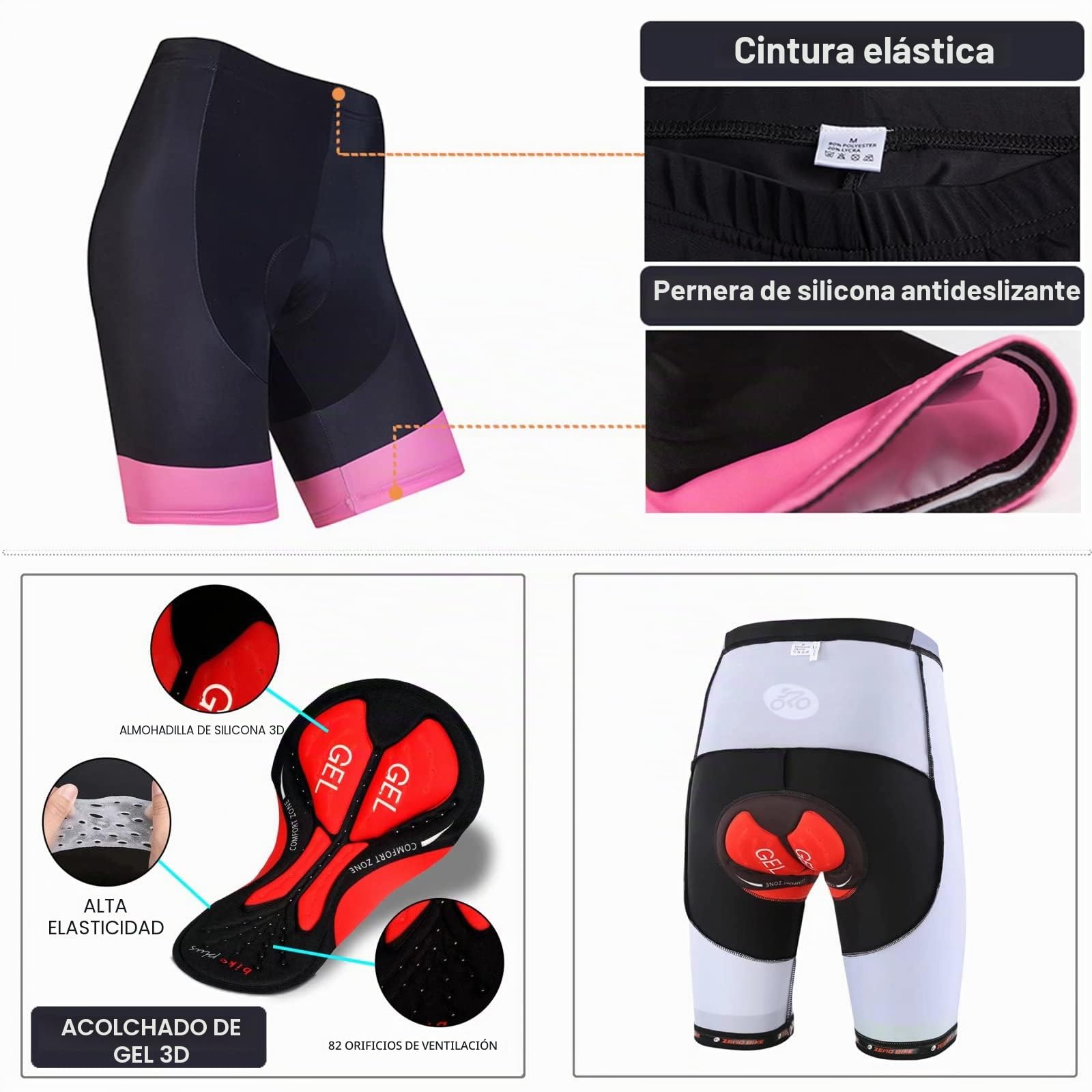 Kit de Manga Corta Jersey de Ciclo Bici del Camino para Mujer, Conjunto Ropa Al Aire Libre Transpiración para La Bicicleta