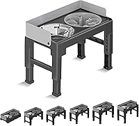 Vista 12 de Marchul Cuencos elevados para perros, cuencos elevados de agua para alimentos para perros con 2 cuencos gruesos de acero inoxidable, 4 alturas