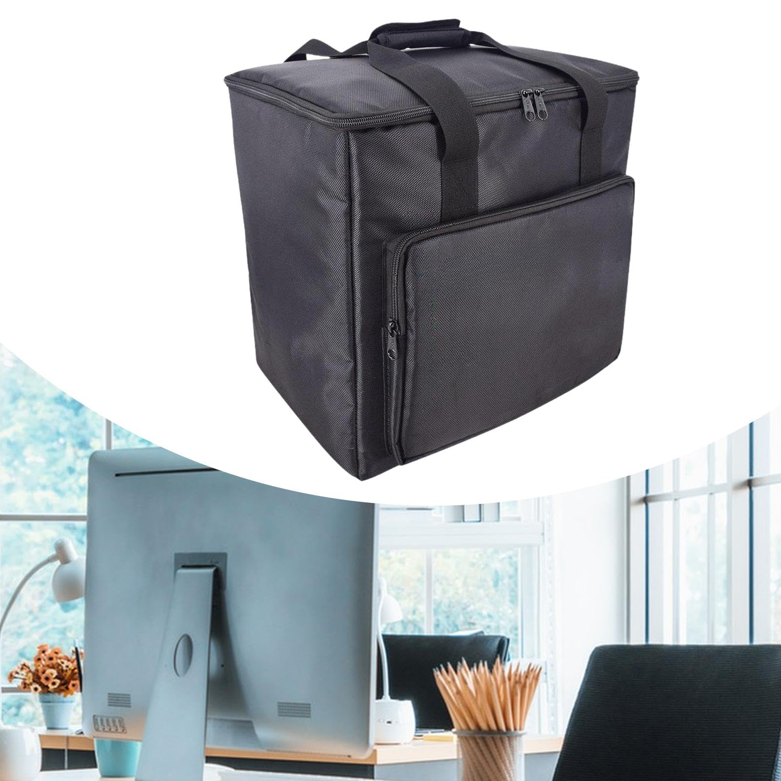 Bolsa para Torre de Escritorio Estuche para Ordenador de Funda para Pantalla Maletín Acolchado Desmontable Resistente Al Desgaste Ad