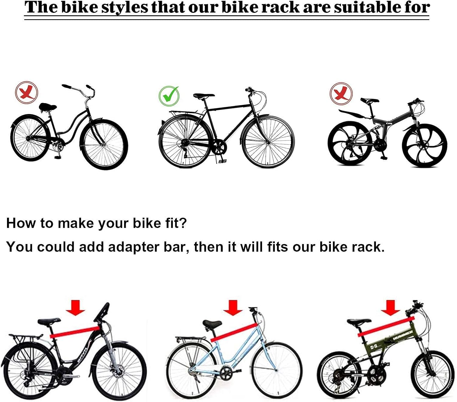 Vedouci Bicycle Car Rack Bike Hitch Rack Double Foldable Bike Carrier Rack for Cars, Trucks, SUVS and Minivans with 2'' Hitch Receiver, Bonus a Bike Phone Mount (3 BIKE) : Sports & Outdoors