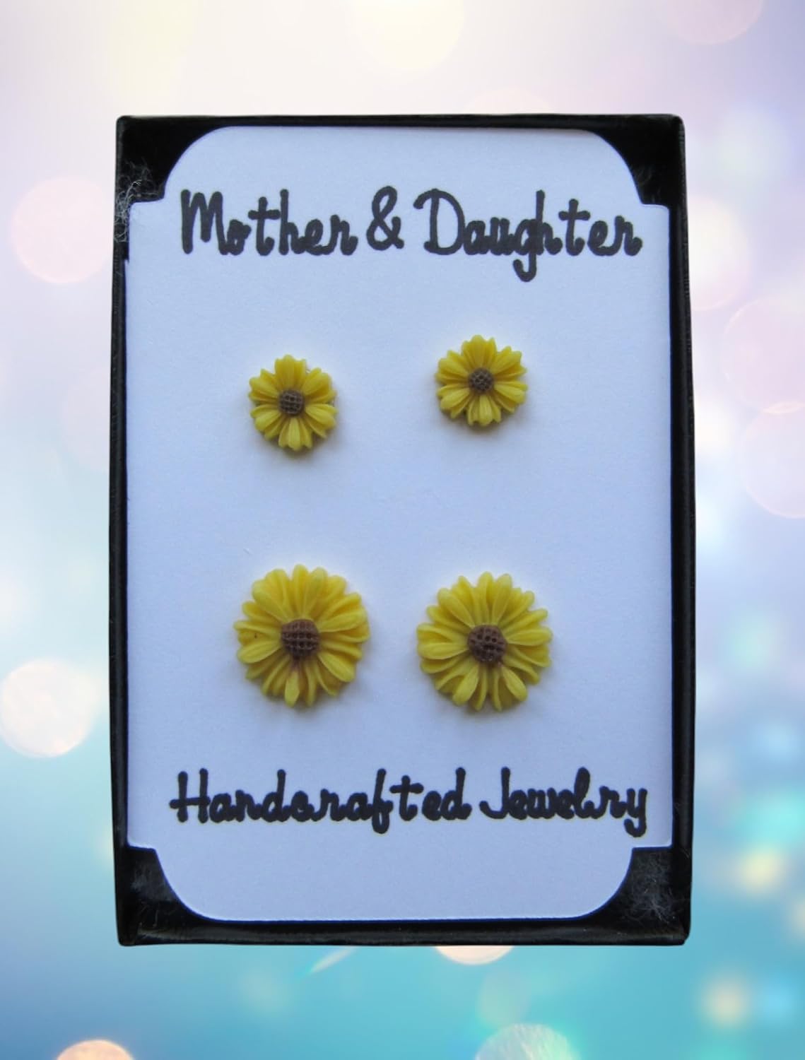 Sunflower Mommy & Daughter Stud Earrings, Mother and Daughter Sunflower Matching Jewelry