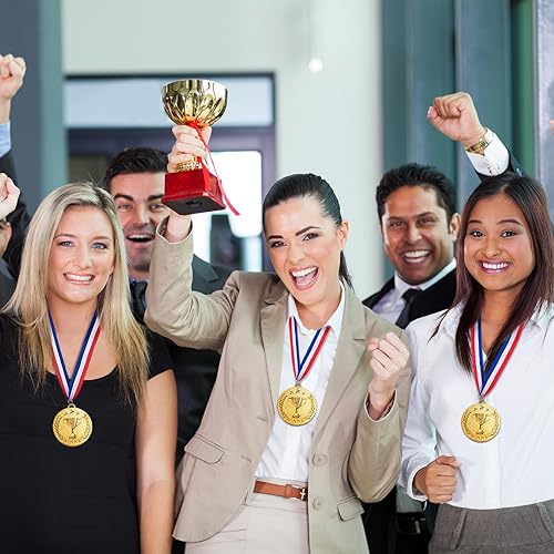 Miniatura 7 de Caydo 1224 Pieces Gold Award Medals Metal Winner Medals for Award for Adults for Competitions, Sports Events, Party, 2 Inch