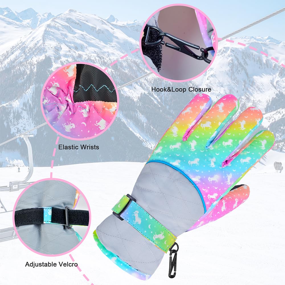 Handschuhe Kinder,Winter Schneehandschuhe wasserdichte Handschuhe Warm Fleece Winterhandschuhe Fahrradhandschuhe für Jungen Mädchen