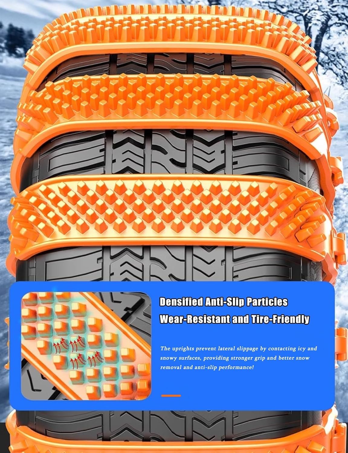 Snow Tire Chains for Mini Electric (Cooper SE) 2020–2025, Portable Emergency Anti-slip Straps, Snow Chains for Muddy Roads and Winter Driving, Durable and Highly Stable,B Black