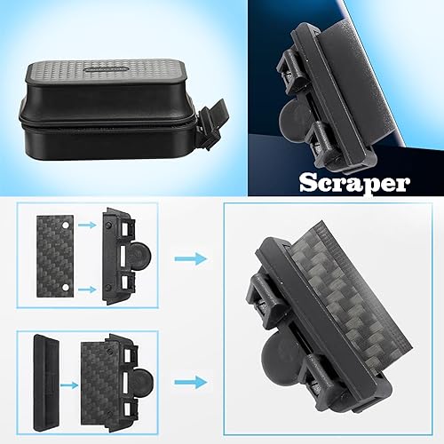 Miniatura 7 de Carefree Fish Limpiador magnético súper fuerte para acuario cepillo magnético de pecera de vidrio con raspadores de algas flotantes