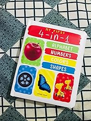 My First 4 In 1 Alphabet Numbers Colours Shapes : Padded Board Books ...