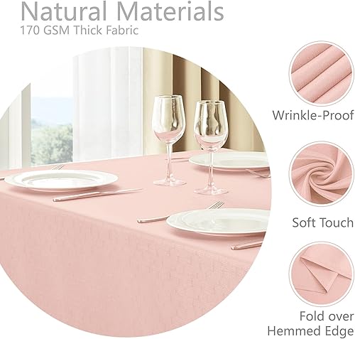 Miniatura 3 de Mantel Rectangular 60x84 Pulgadas con Textura de Lino Resistente a las Manchas y a las Arrugas, Lavable de Poliéster, Mantel Decorativo Impermeable