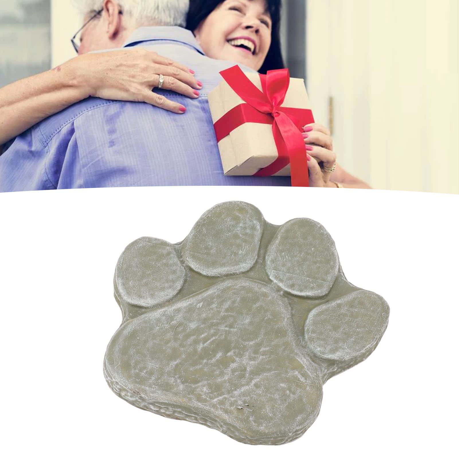 HERCHR Pietre Commemorative per Animali Domestici, Pietra Tombale per Animali Domestici con Impronta di Zampa, Pietra Commemorativa per Cani, Pietra Commemorativa con Impronta di Zampa di Cane(Verde)
