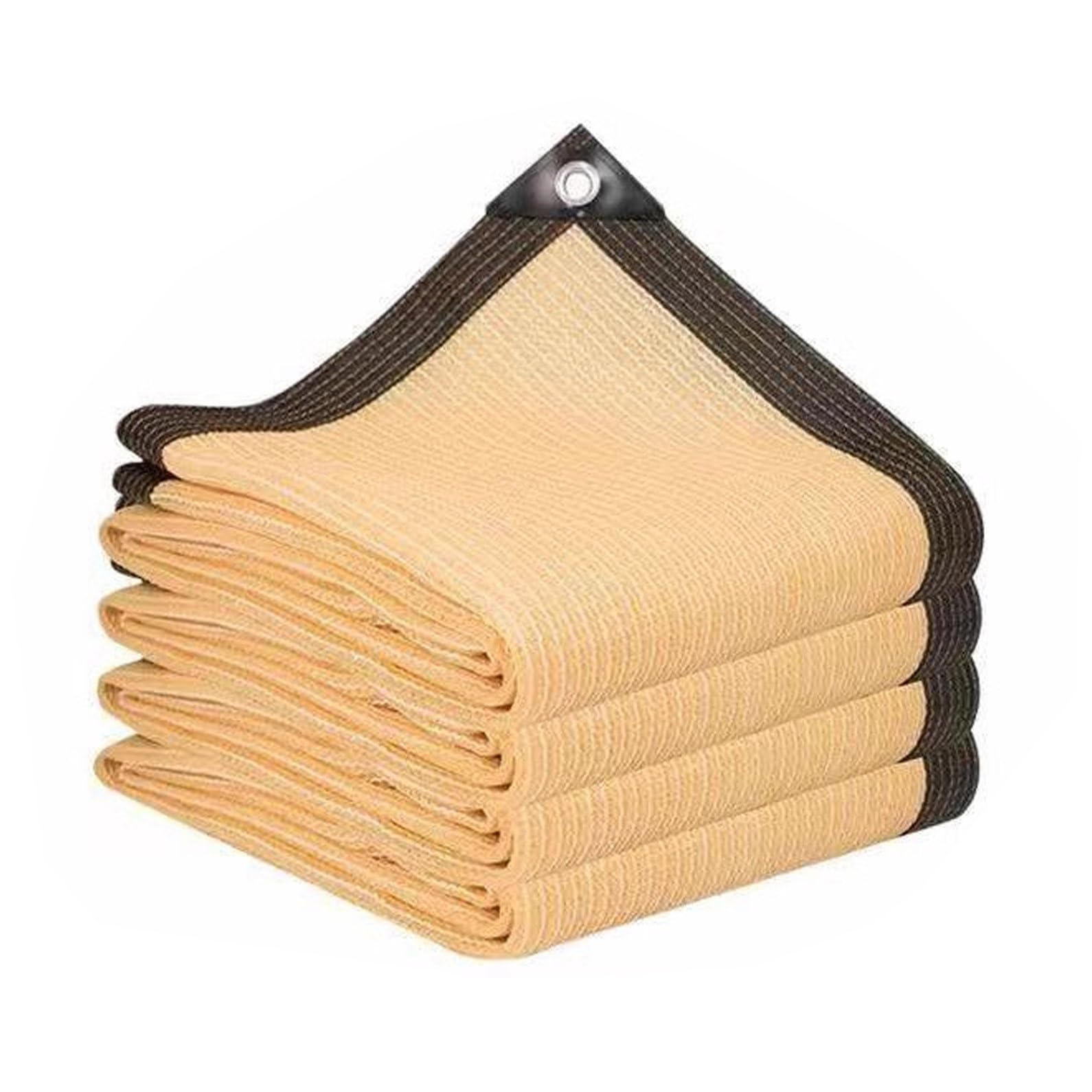 GJZQDKX Outdoor Sun Shade Sail 4x6m, Rectangular Canopy with Grommets, Breathable Beige Shade Net for Balcony, Garden, Greenhouse - UV Protection, Weather Resistant