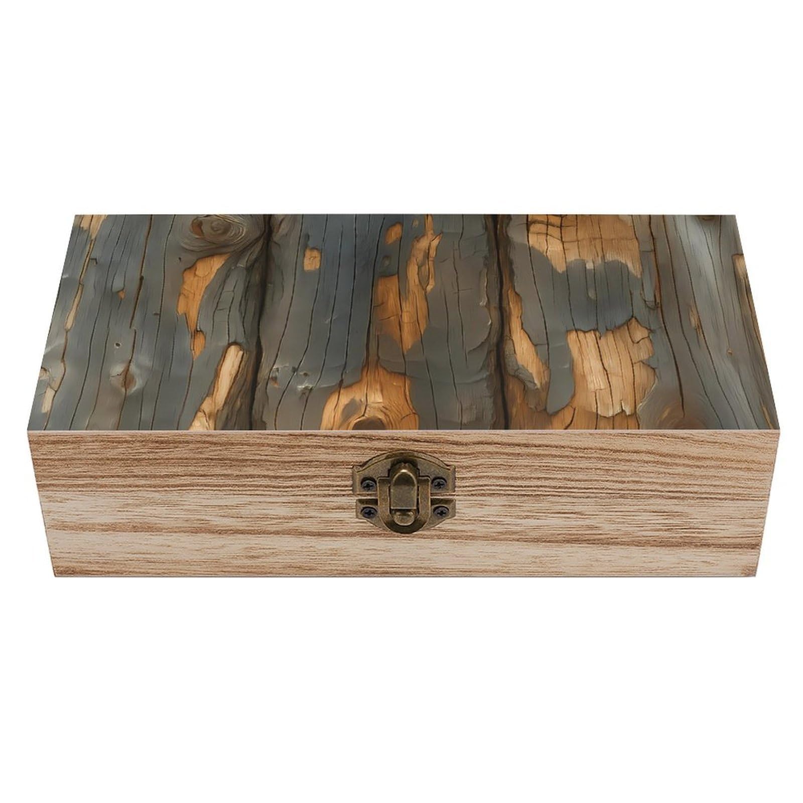 Oudrspo Old Rustic Wooden Retro Wooden Storage Box Keepsake Jewelry Decorative Art Storages Box Gift Boxs
