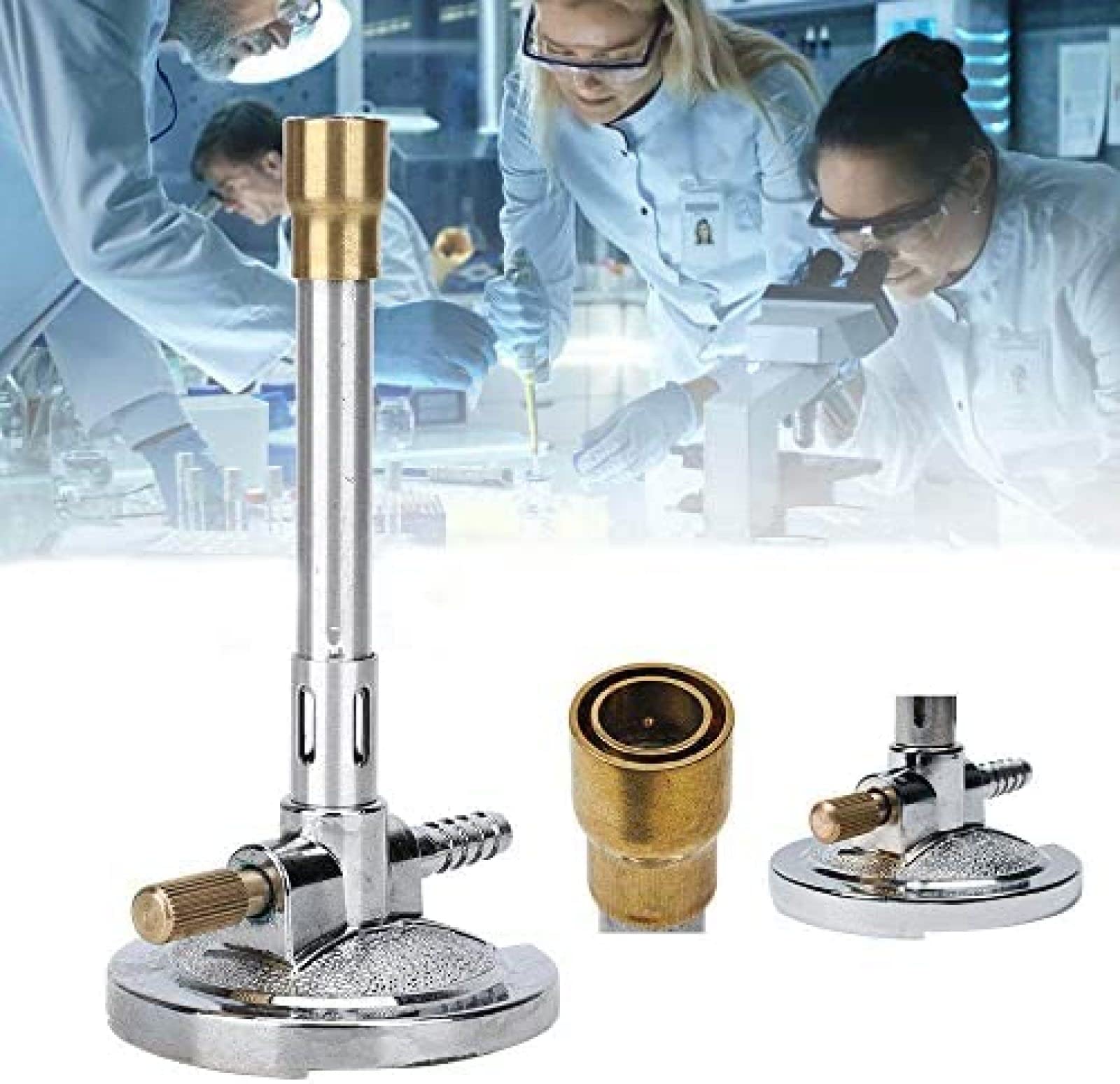 Palnik Bunsena + statyw laboratoryjny, pojedyncza rura Palnik Bunsena Palnik gazowy Laboratoryjny statyw z palnikiem Bunsena Lampa alkoholowa Podstawka grzewcza Materiały laboratoryjne, B