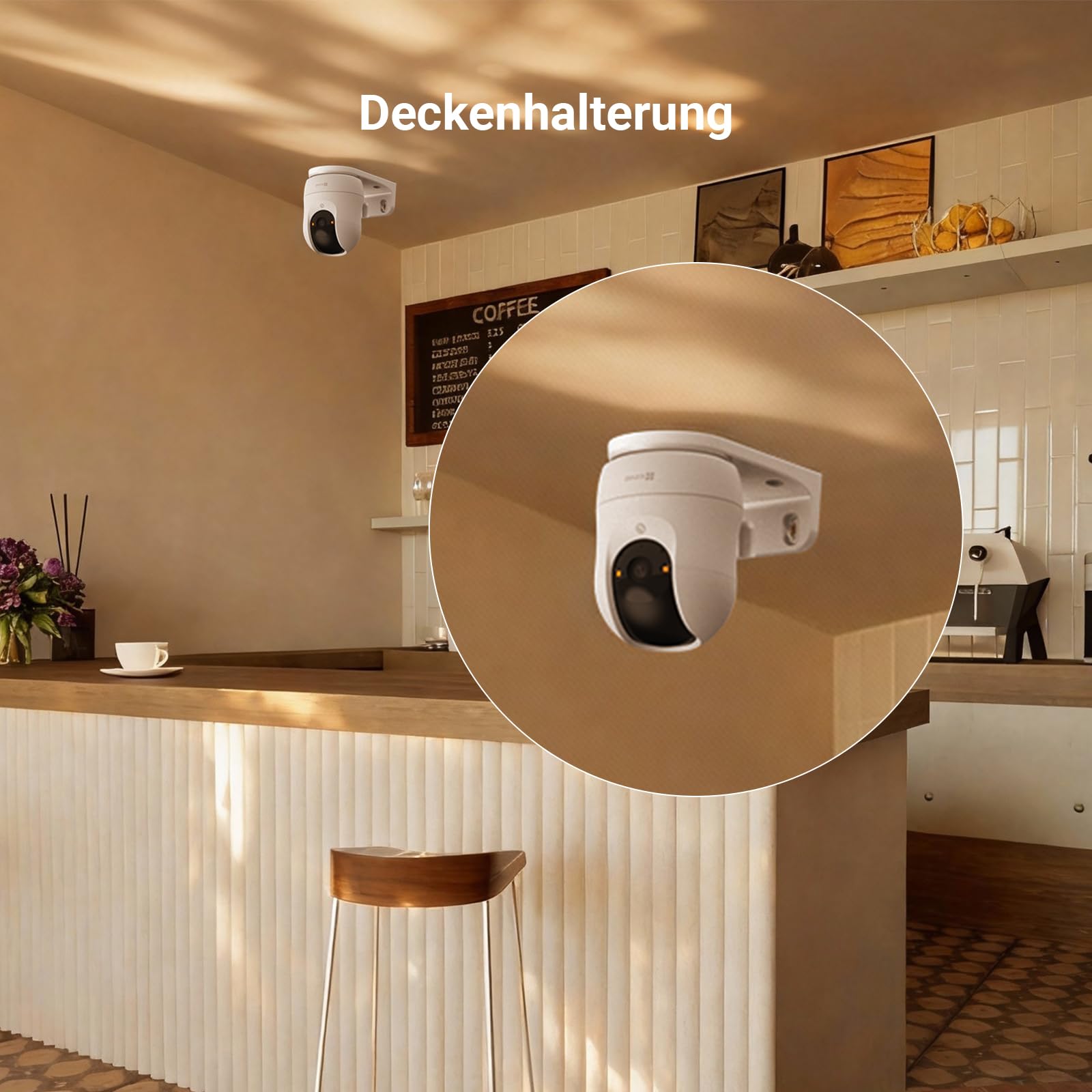 EZVIZ WLAN Überwachungskamera Innen C6N G1 4K und Halterung für Indoor Kameras