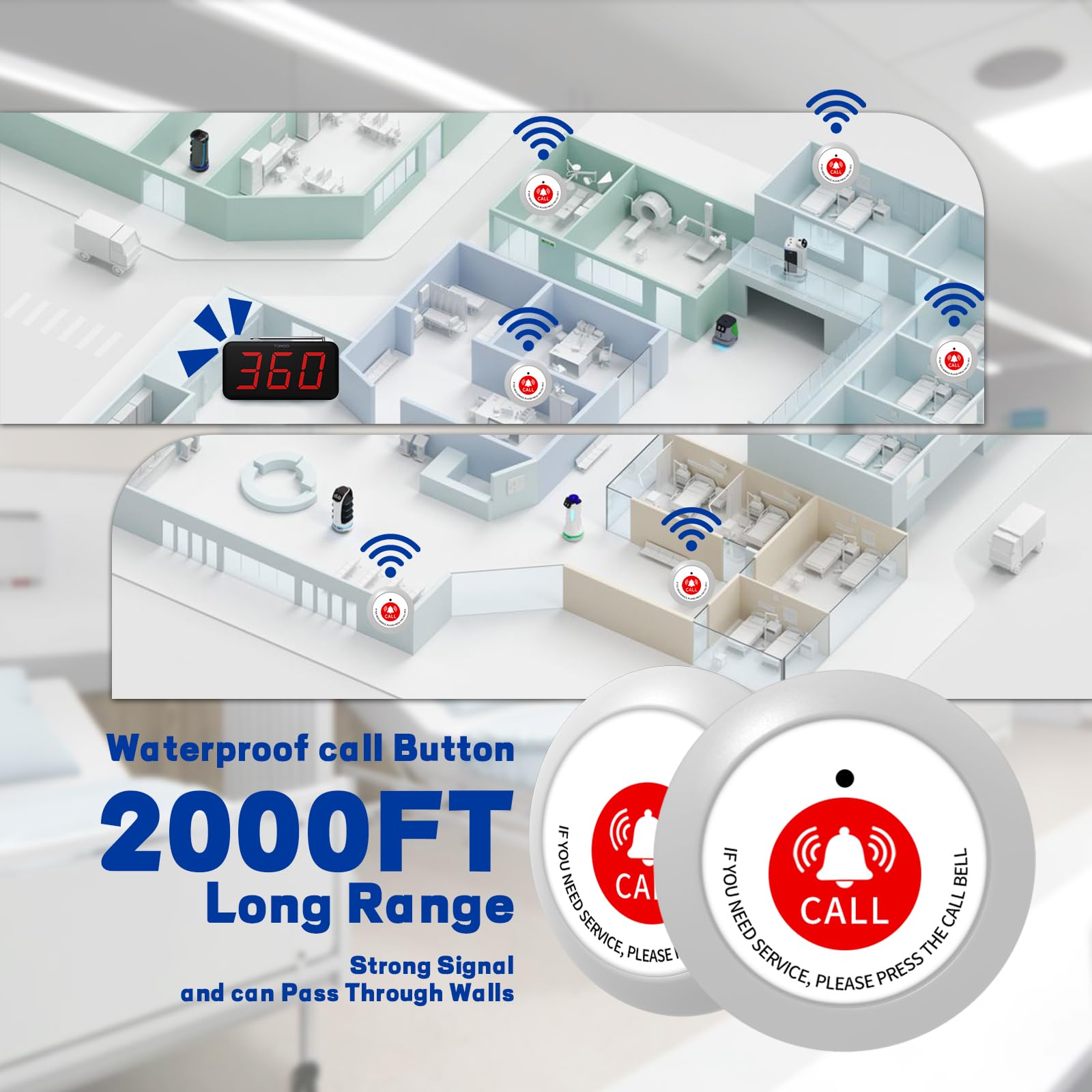 Amazon.com: Nurse Call System Wireless Caregiver Pager Call Button