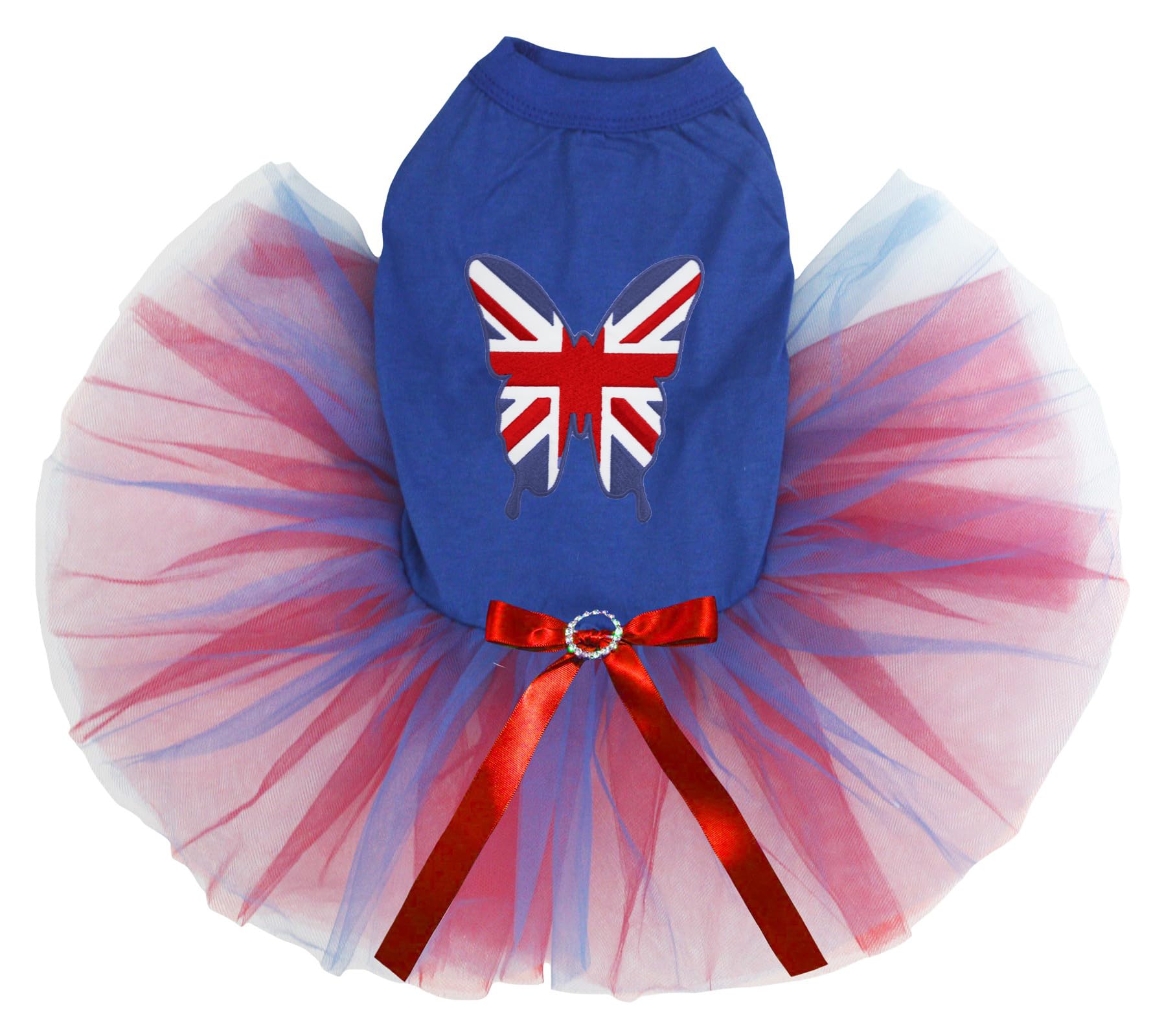 Robe pour chien vêtement canin XL papillon bleu rouge Britain